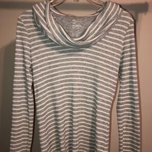 Striped Octavia Waffle Knit Cowl Neck